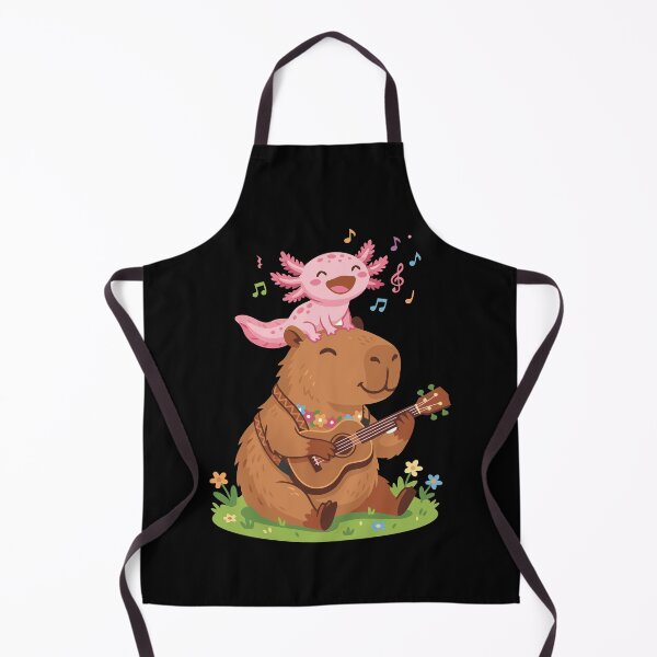 Item preview, Funny Capybara playing ukulele and Axolotl singing Kawaii Boys Girls Kids designed and sold by Colorfulman.