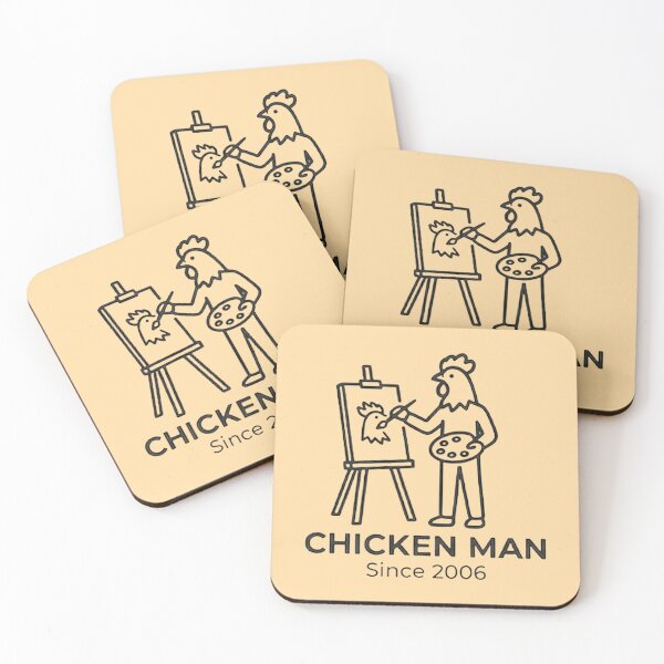 Item preview, Chicken Man painting - coloured designed and sold by Chicken Man Designs.