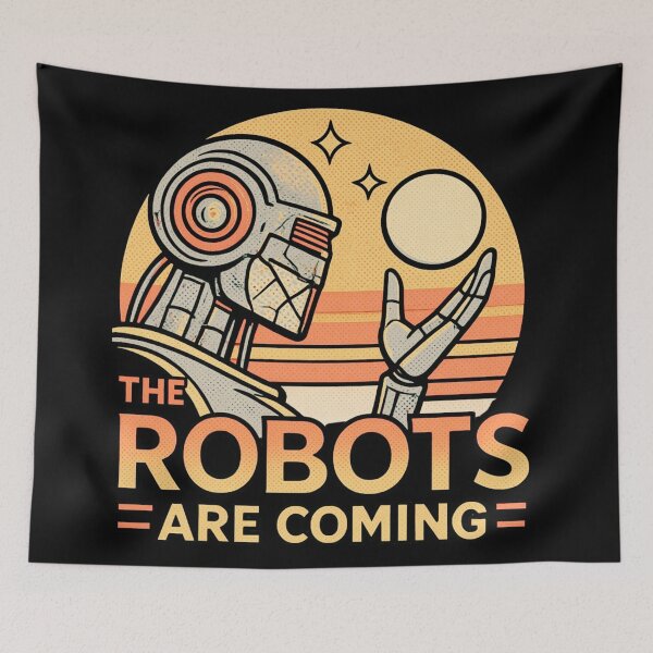 Item preview, Robot The Bots Are Coming AI Sci Fi Futuristic Android AI Tech Graphic Tee designed and sold by TEEJAMBOREE.