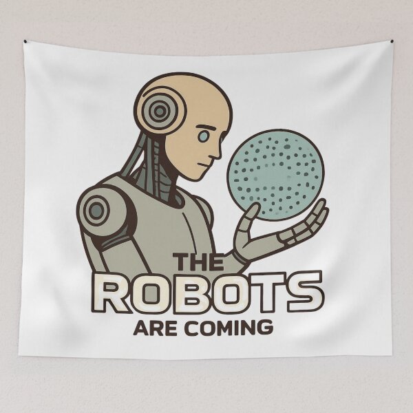 Item preview, Robot The Bots Are Coming AI Sci Fi Futuristic Android AI Tech Graphic Tee designed and sold by TEEJAMBOREE.