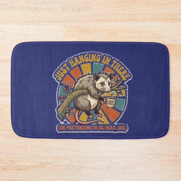 Item preview, Just Hanging In There - Funny Sarcastic Opossum Retro Meme designed and sold by MCUL.