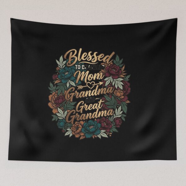 Item preview, Blessed to be called Mom Grandma and Great Grandma Floral Wreath designed and sold by MyStore2025.