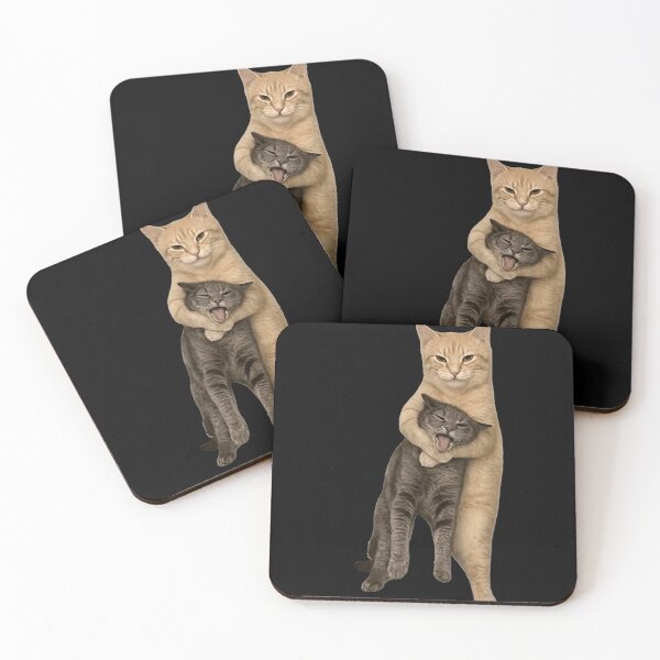 Item preview, Funny Orange Cat Hugging Grumpy Grey Cat Cute Wholesome Pet Humor designed and sold by Serene woods.