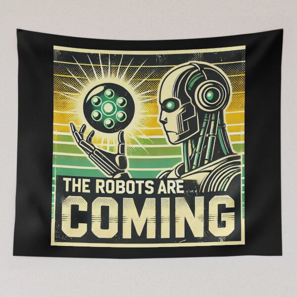 Item preview, Robot The Bots Are Coming AI Sci Fi Futuristic Android AI Tech Graphic Tee designed and sold by TEEJAMBOREE.