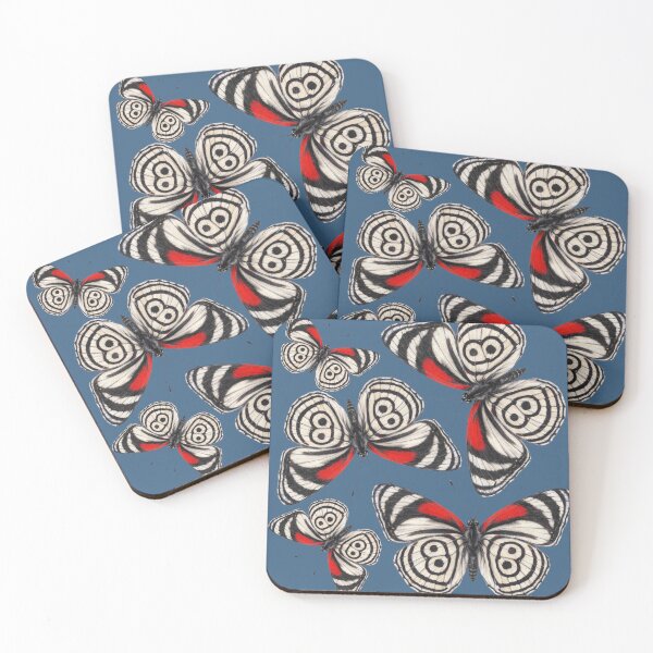 Item preview, Abstract Butterfly Pattern, Red Black Seamless Design on Dark Blue, Modern Print for Bags, Apparel & Home Decor designed and sold by GDNA.