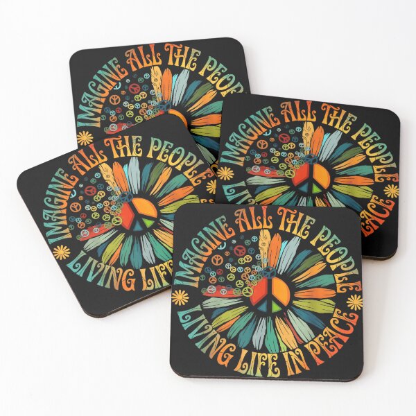 Item preview, Imagine All The People Living Life In Peace Retro 70s Sunflower designed and sold by Serene woods.
