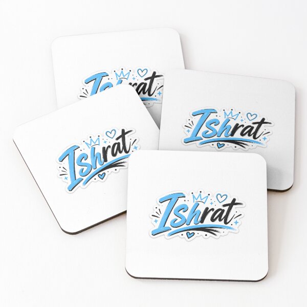 Item preview, Ishrat Name Sticker | Sky Blue & Black Aesthetic Typography Design | Stylish Custom Name Art designed and sold by Ishratparween11.