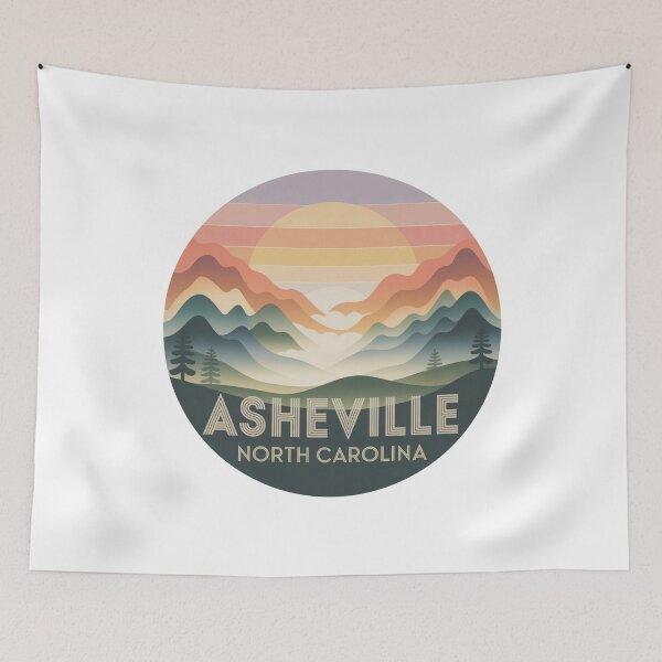 Item preview, Asheville North Carolina: Colorful Mountains  designed and sold by CircinusStore.