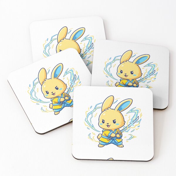 Item preview, Electric Bunny Samurai Anime Design, Cute Action Aesthetic, Neon Energy Character Graphic designed and sold by MouradStudio.