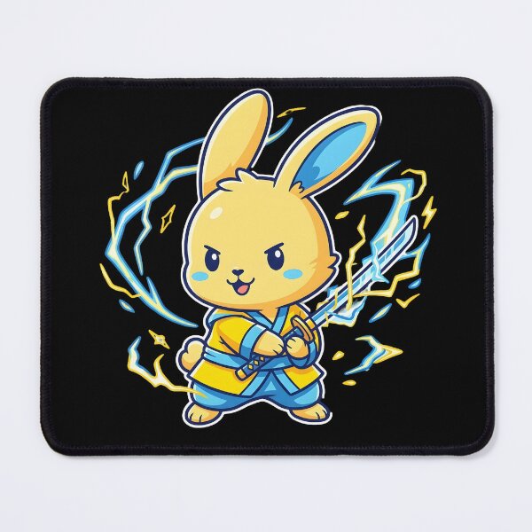 Item preview, Electric Bunny Samurai Anime Design, Cute Action Aesthetic, Neon Energy Character Graphic designed and sold by MouradStudio.