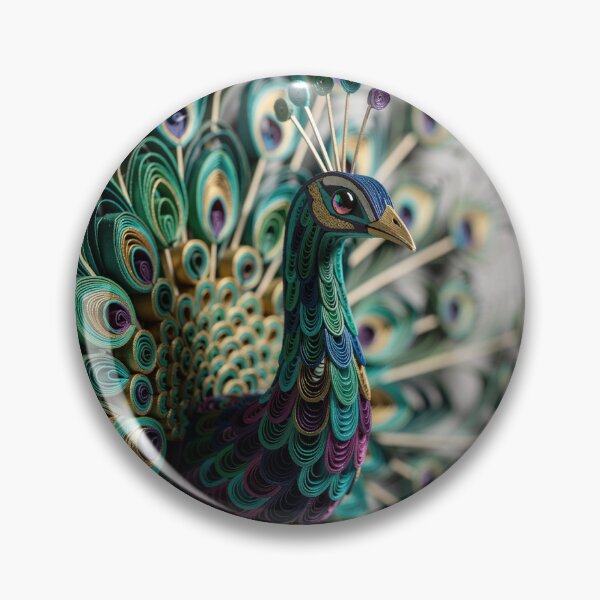 Item preview, Colorful Quilling Peacock Art – Luxury Paper Craft Bird Illustration Sticker designed and sold by vinothmech53.