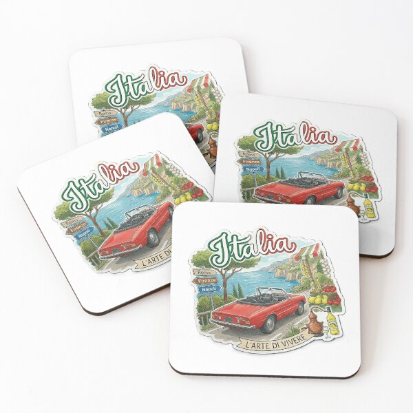 Item preview, Vintage Italy Coast Road Trip - Retro Alfa Romeo Aesthetic designed and sold by SohibArt.