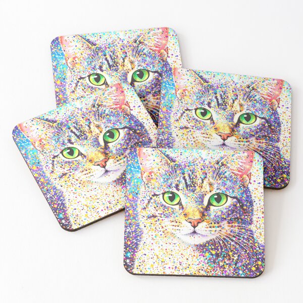 Item preview, Watercolor Rainbow Cat – Artistic Pet Illustration designed and sold by vinothmech53.