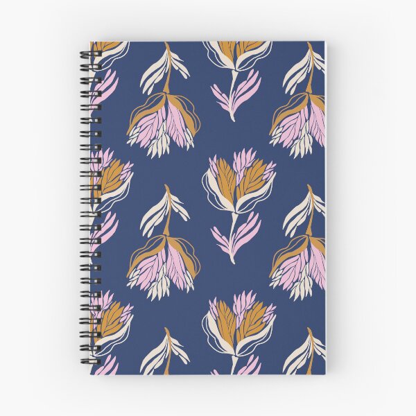 Item preview, Pretty bold floral in pink and gold on navy designed and sold by Pattern-Design.