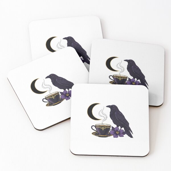 Item preview, Moonlit Tea Raven Gift designed and sold by IllumeInk.