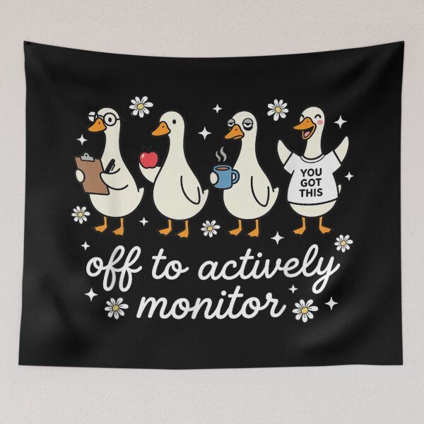 Item preview, Off To Actively Monitor Funny Duck Teacher Testing Season School Humor designed and sold by Phil Ben.