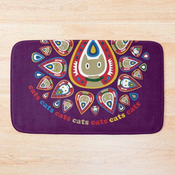 Item preview, Cats, cats, cats, cats, cats, cats, cats! on deep dark purple designed and sold by Julia Marshall Felix.