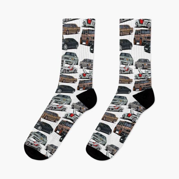 Item preview, Exclusive big collage drawing legendary cars MB 500 W126 SEC Coupe V8, MB E500 W124 V8, MB SLR Stirling Moss speedster Z199, MB SLR R199, MB 560 SEL W126 V8, SUV MB G-Wagen W463, MB S65 W221 V12 designed and sold by Cars23.
