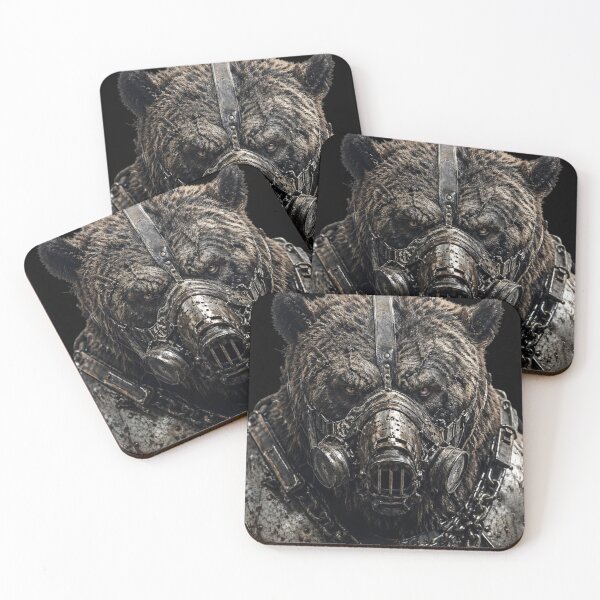 Item preview, Armored War Bear - Post-Apocalyptic Cyberpunk Beast designed and sold by VipePrint.
