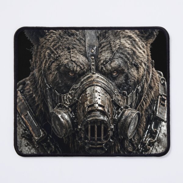 Item preview, Armored War Bear - Post-Apocalyptic Cyberpunk Beast designed and sold by VipePrint.