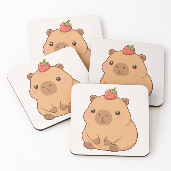 Item preview, Cute Capybara Strawberry Kawaii | Adorable Chubby Capybara Cartoon | Cute Animal Aesthetic designed and sold by stylishdzign.