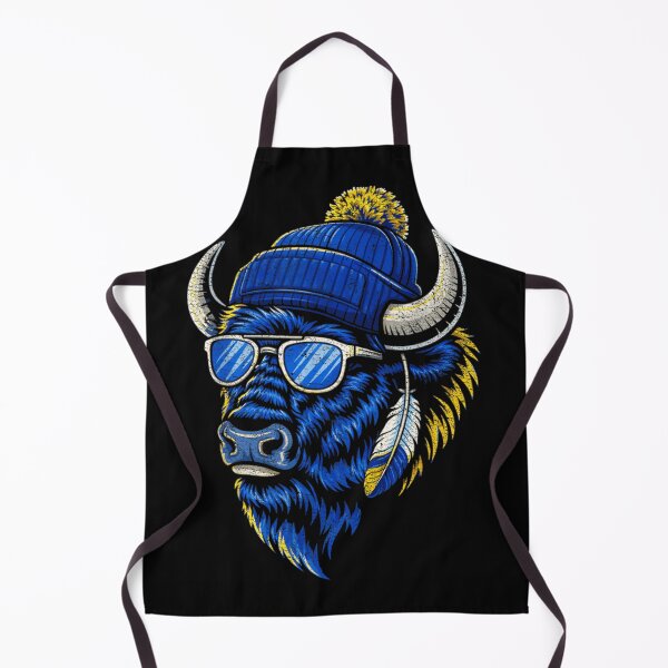 Item preview, Cool Buffalo Bison With Blue Beanie Sunglasses And Feather Retro Art designed and sold by Daisy Grimes.