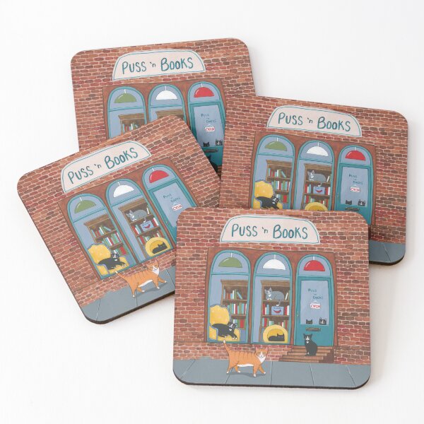 Item preview, Puss n Books designed and sold by KilkennyCat Art.