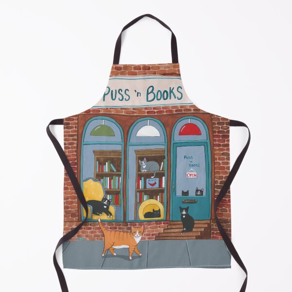 Item preview, Puss n Books designed and sold by KilkennyCat Art.
