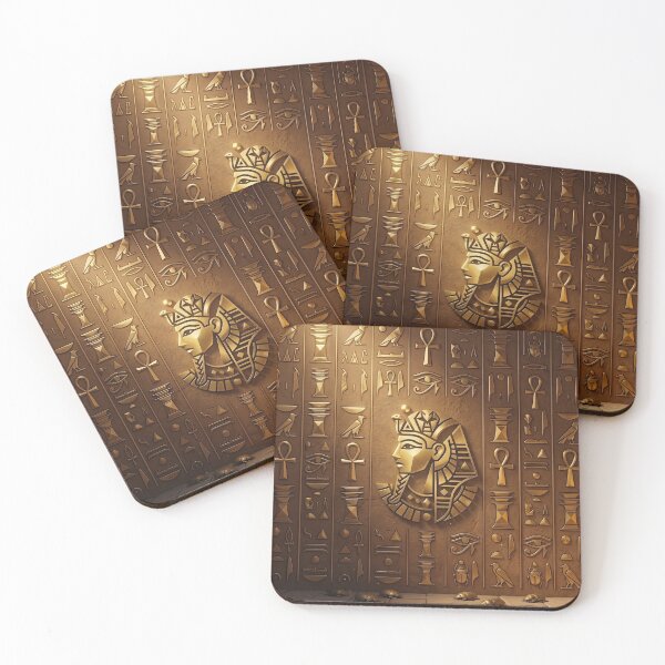 Item preview, Pharaoh’s Cipher - Modern Gold Hieroglyphic Minimalist Art designed and sold by AzmyStore.as .