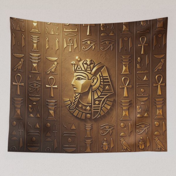 Item preview, Pharaoh’s Cipher - Modern Gold Hieroglyphic Minimalist Art designed and sold by Oddly Blessed.