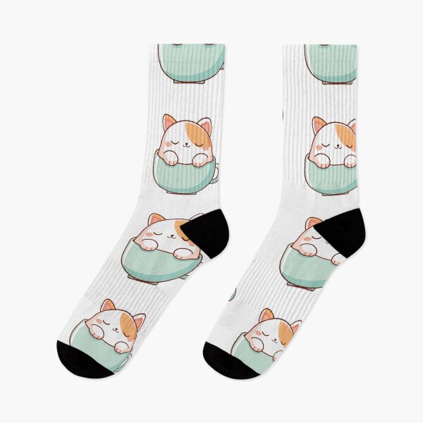 Item preview, Cute Kawaii Cat Sleeping in a Teacup Illustration designed and sold by cchpsz.