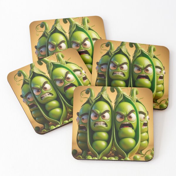 Item preview, Angry Pod of Peas Part of the Angry Fruit & Veg Collection  designed and sold by Buy us a Coffee Digital Ai Art Design .