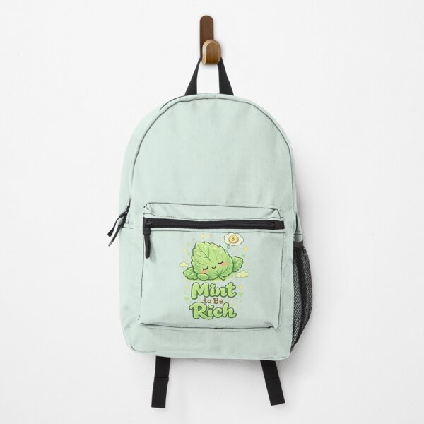 Item preview, Cute Mint Leaf Dreaming "Mint to Be Rich" | Kawaii Aesthetic Cozy Green Illustration designed and sold by PopCulturePixel.