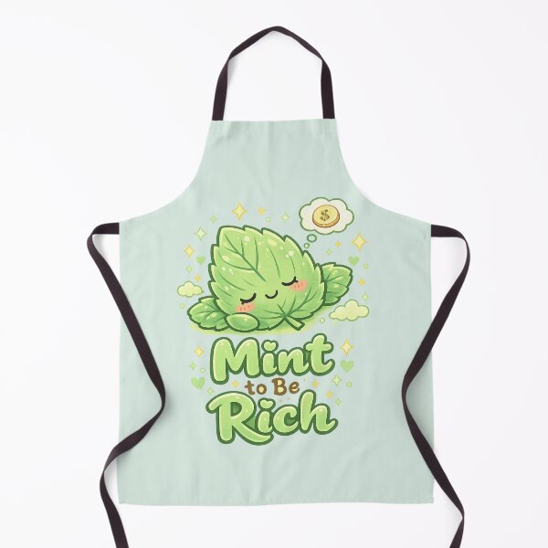 Item preview, Cute Mint Leaf Dreaming "Mint to Be Rich" | Kawaii Aesthetic Cozy Green Illustration designed and sold by PopCulturePixel.