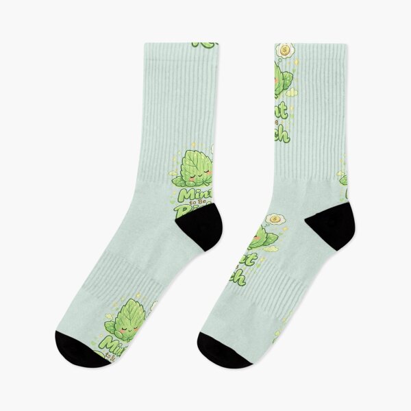 Item preview, Cute Mint Leaf Dreaming "Mint to Be Rich" | Kawaii Aesthetic Cozy Green Illustration designed and sold by PopCulturePixel.