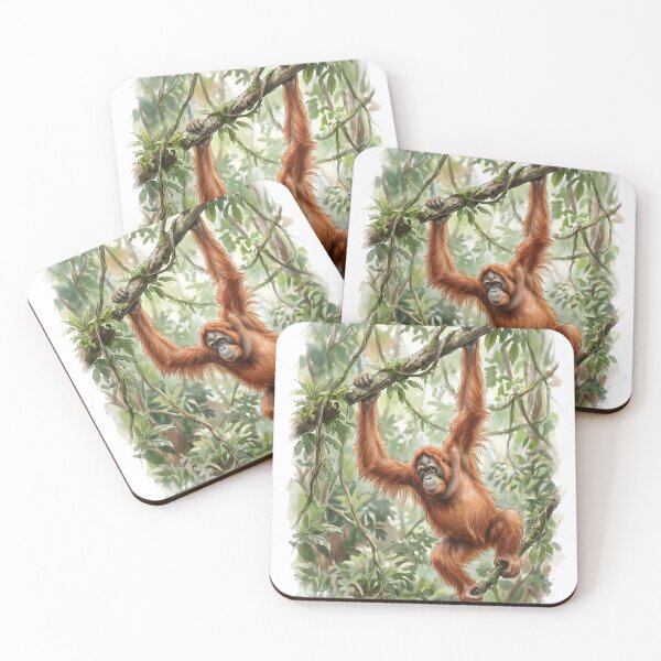 Item preview, Orangutan Pongo Borneo Rainforest Canopy designed and sold by RubisLeaf.