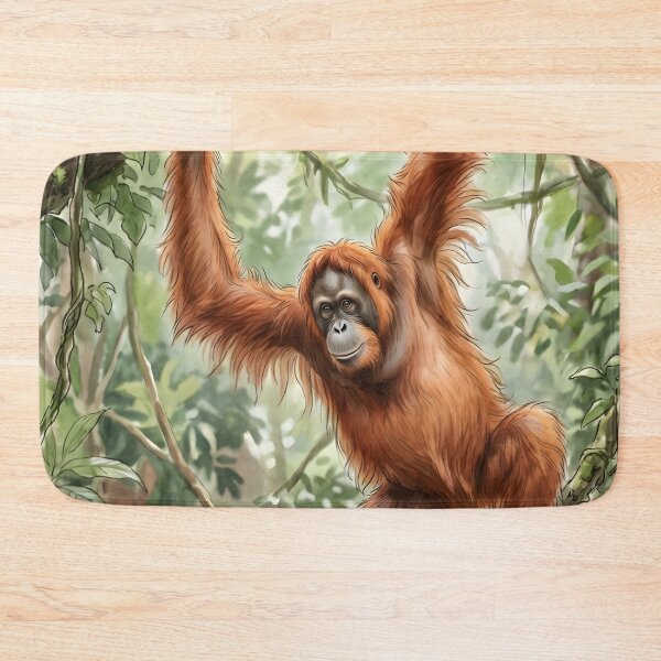 Item preview, Orangutan Pongo Borneo Rainforest Canopy designed and sold by RubisLeaf.