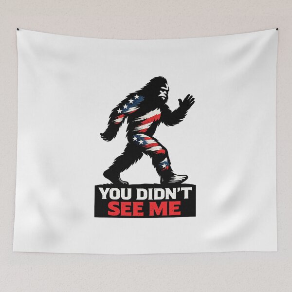 Item preview, You Didn’t See Me Bigfoot USA, Patriotic Sasquatch Design, American Flag, Funny Stealth Meme, Independence Vibe designed and sold by VibeOffline Studio.