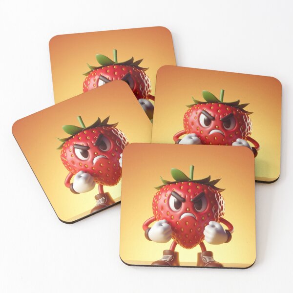 Item preview, Angry Strawberry Part of the Angry Fruit & Veg Collection  designed and sold by Buy us a Coffee Digital Ai Art Design .