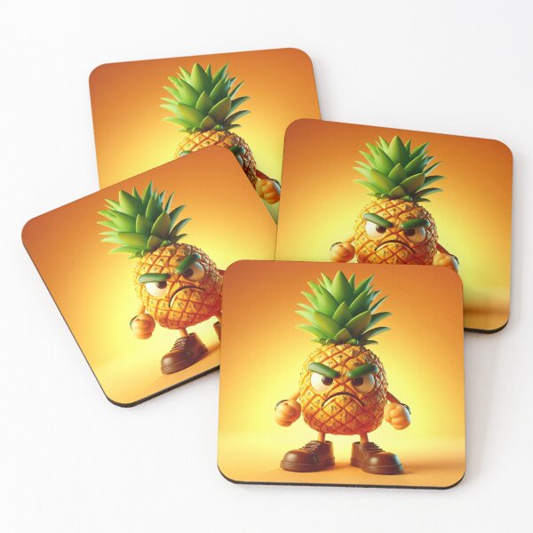 Item preview, Angry Pineapple Part of the Angry Fruit & Veg Collection  designed and sold by Buy us a Coffee Digital Ai Art Design .