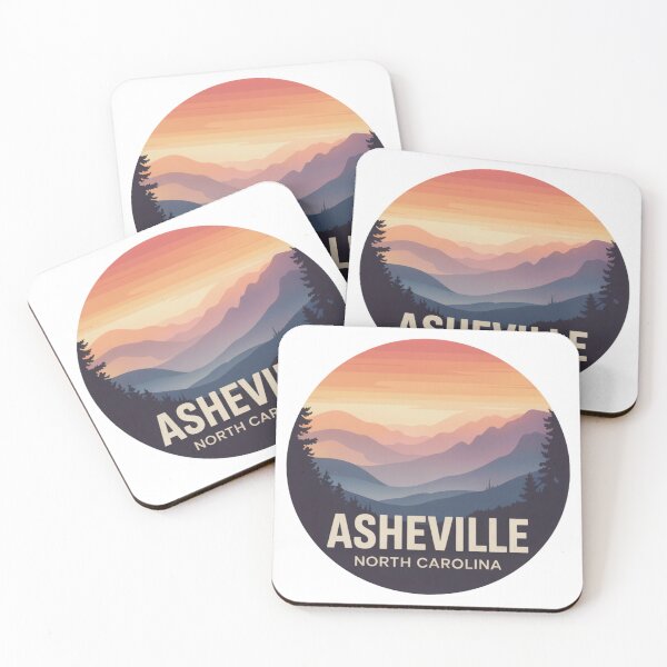 Item preview, Asheville North Carolina: Mountain Circle Art with Pine Silhouettes designed and sold by CircinusStore.