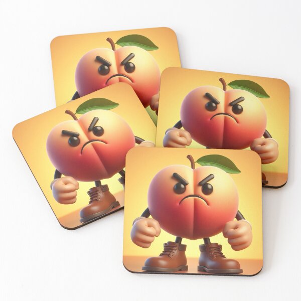 Item preview, Angry Peach Part of the Angry Fruit & Veg Collection  designed and sold by Buy us a Coffee Digital Ai Art Design .