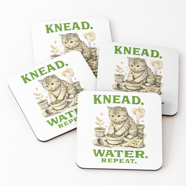 Item preview, Knead Water Repeat Funny Gardener Cat Gardening Meme Women designed and sold by FerminVigo.
