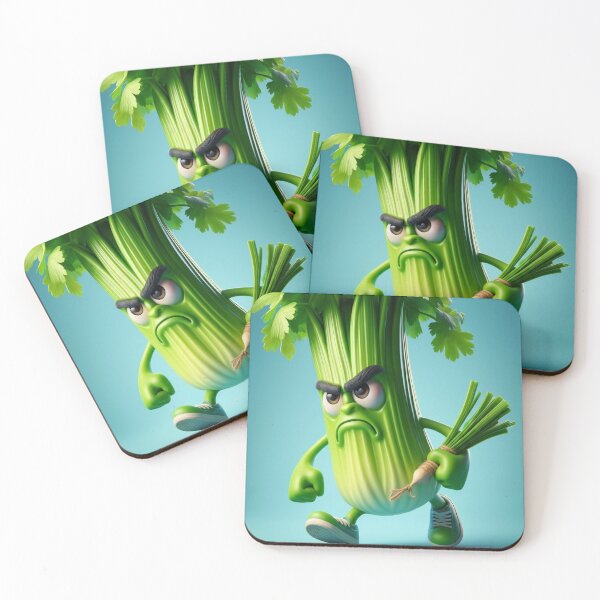 Item preview, Angry Celery Part of the Angry Fruit & Veg Collection  designed and sold by Buy us a Coffee Digital Ai Art Design .