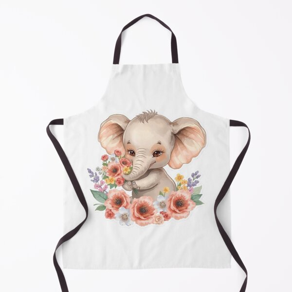 Item preview, Adorable Baby Elephant with a Bouquet of Flowers - Pastel Watercolors, Kawaii Sticker designed and sold by DigitfanStudio.