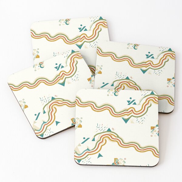Item preview, Retro Waves & Shapes Earthy Abstract Print designed and sold by mittie101.
