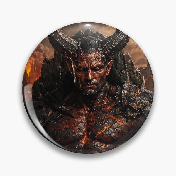 Item preview, Demonic Infernal Warlord on Throne – Dark Fantasy Lava Titan designed and sold by thor81pl.