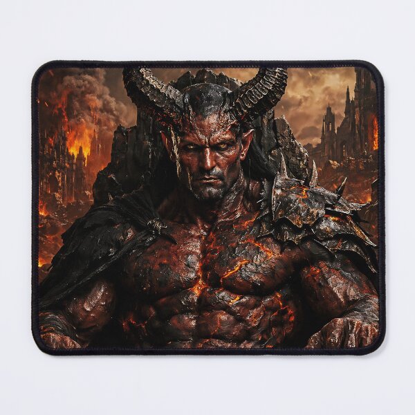 Item preview, Demonic Infernal Warlord on Throne – Dark Fantasy Lava Titan designed and sold by thor81pl.