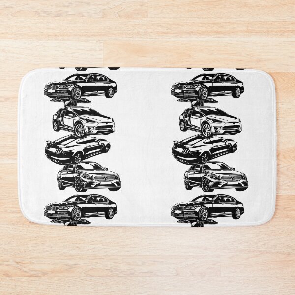 Item preview, Exclusive big collage drawing legendary cars 760Li F02, EV Model X, Mustang GT350 V8, MB W205 designed and sold by Cars23.