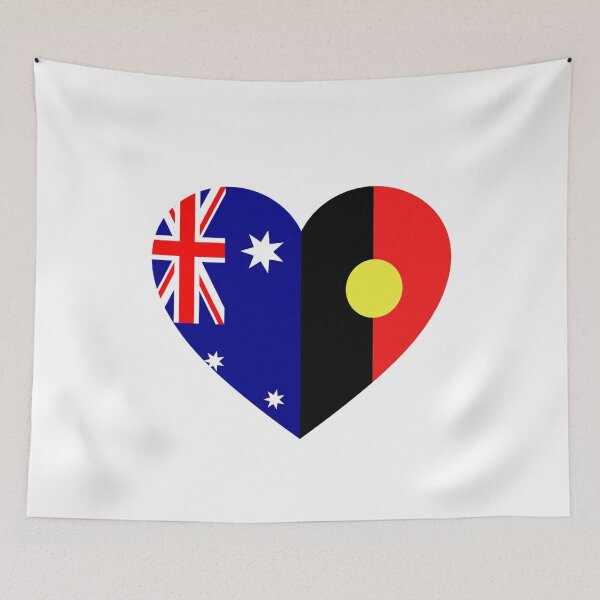 Item preview, Australian Aboriginal Heart Flags designed and sold by HappyArts90.